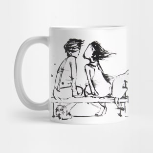 Love is in the Wind - Romance on a park bench Mug